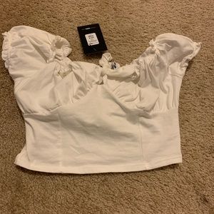Crop off the shoulder top